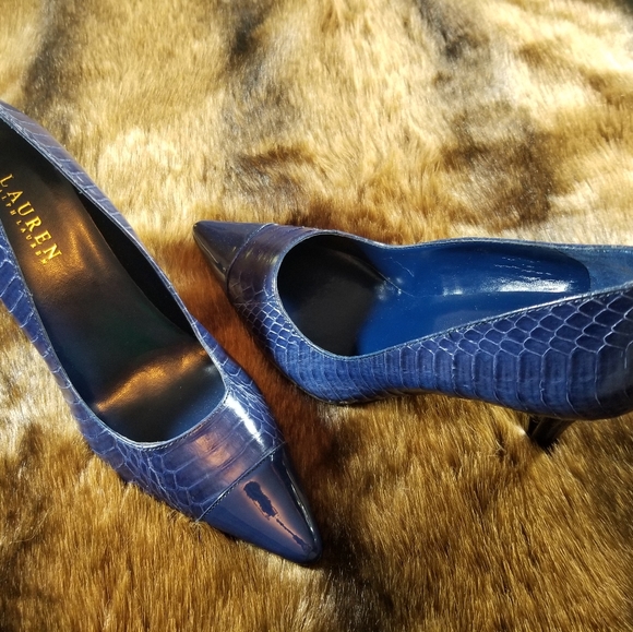 Lauren Ralph Lauren 4" Snake-Embossed Stilettos - Picture 2 of 2